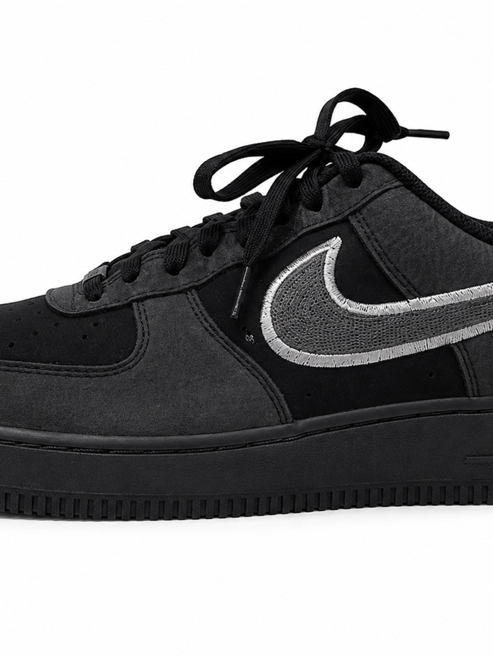 Nike Air Force 1 ‘07 Black/Anthracite Reflective Swoosh Men’s 10.5 / Women’s 12